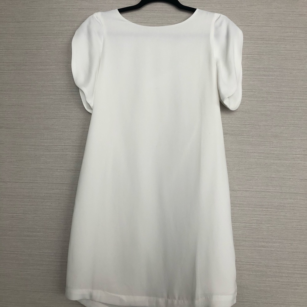 Naked Zebra white dress with keyhole back opening